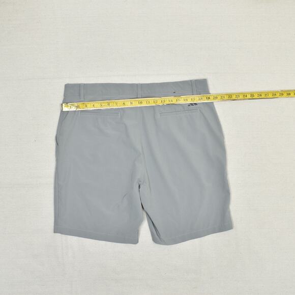 Adidas Men's Bermuda Chino Short Polyester Gray Size 38 Golf Zip Solid Pockets - Picture 4 of 8